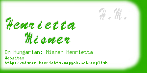 henrietta misner business card